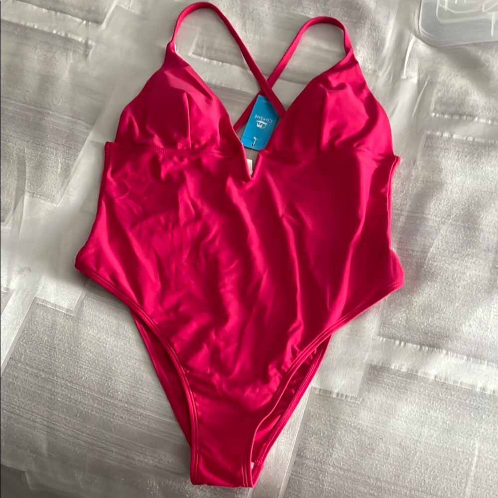 Pink One Piece Swimsuit Large NEW